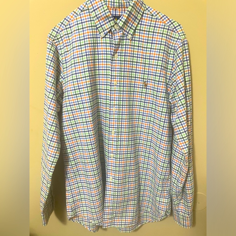 Ralph Lauren button up size SP color white,green,blue & orange fits like large